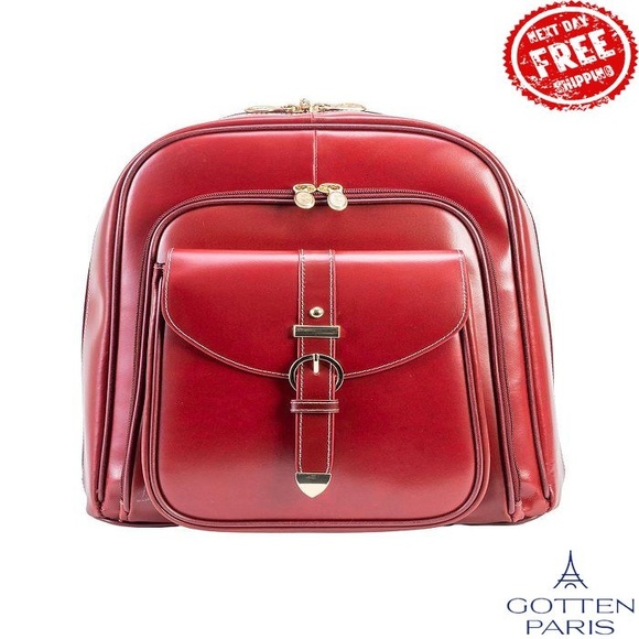 Olympia Leather Business Laptop Tablet Backpack Red Women\'s Bag main image 4